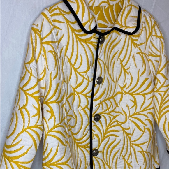 Trimdin Artisan Reversible Fabric Yellow Patterned Women's Jacket - Picture 6 of 12